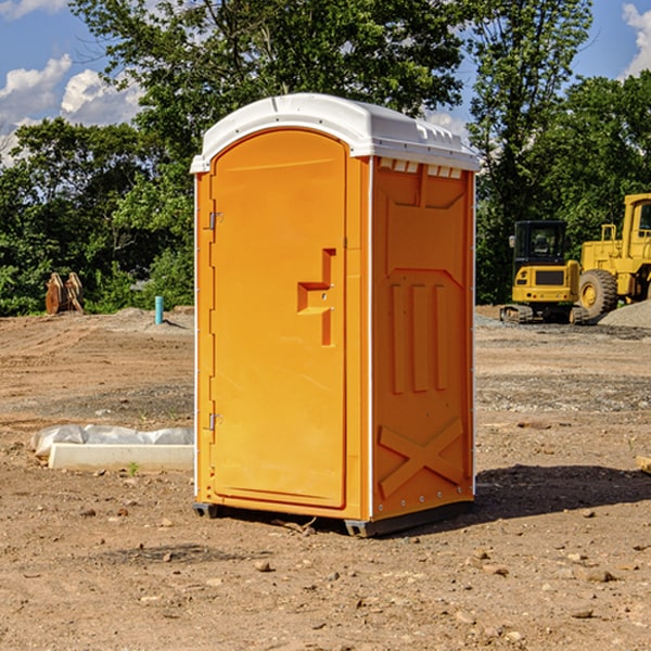 how often are the portable toilets cleaned and serviced during a rental period in Rainbow City